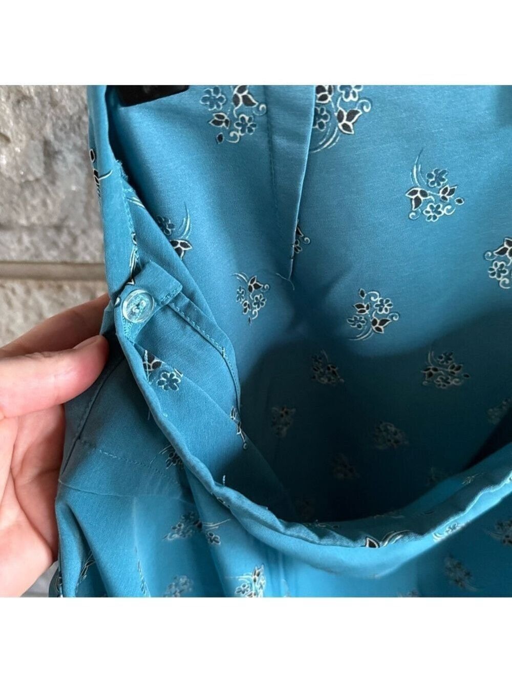 Worthington Teal Floral Skirt, Size 14 - Picture 5 of 6